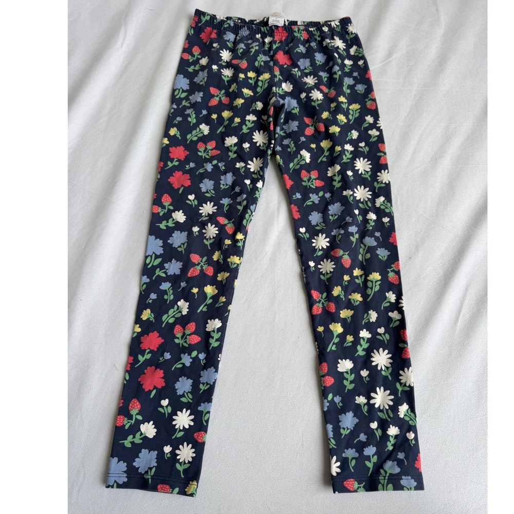 The Beaufort Bonnet Company Girls Navy Floral‎ Strawberry Leggings Size 8 Pima